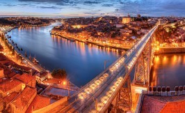 bridge dom Luis lightened - Porto Portugal