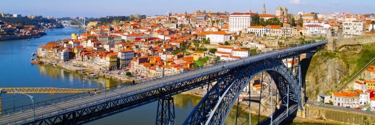 Porto with D. Luis I bridge in the foreground - Portugal