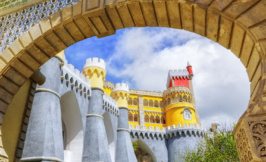 Entrance to Pena palace in Sintra Portugal