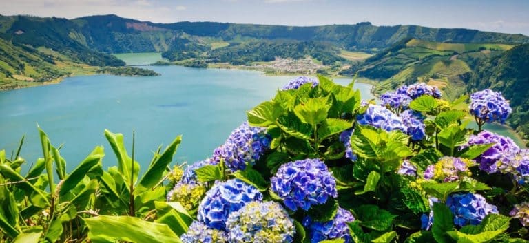Sete Cidades lake in the island of Sao Miguel, Azores archipelago.