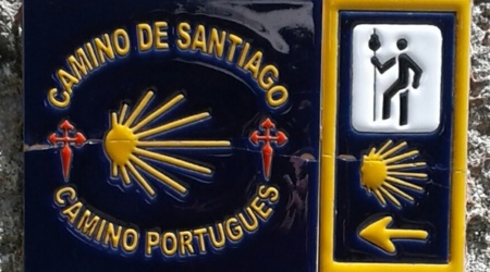 Camino de Santiago sign in Portugal