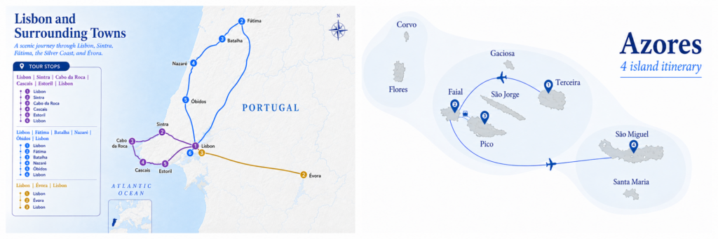 Azores 4 island, Lisbon and surrounding towns package tour